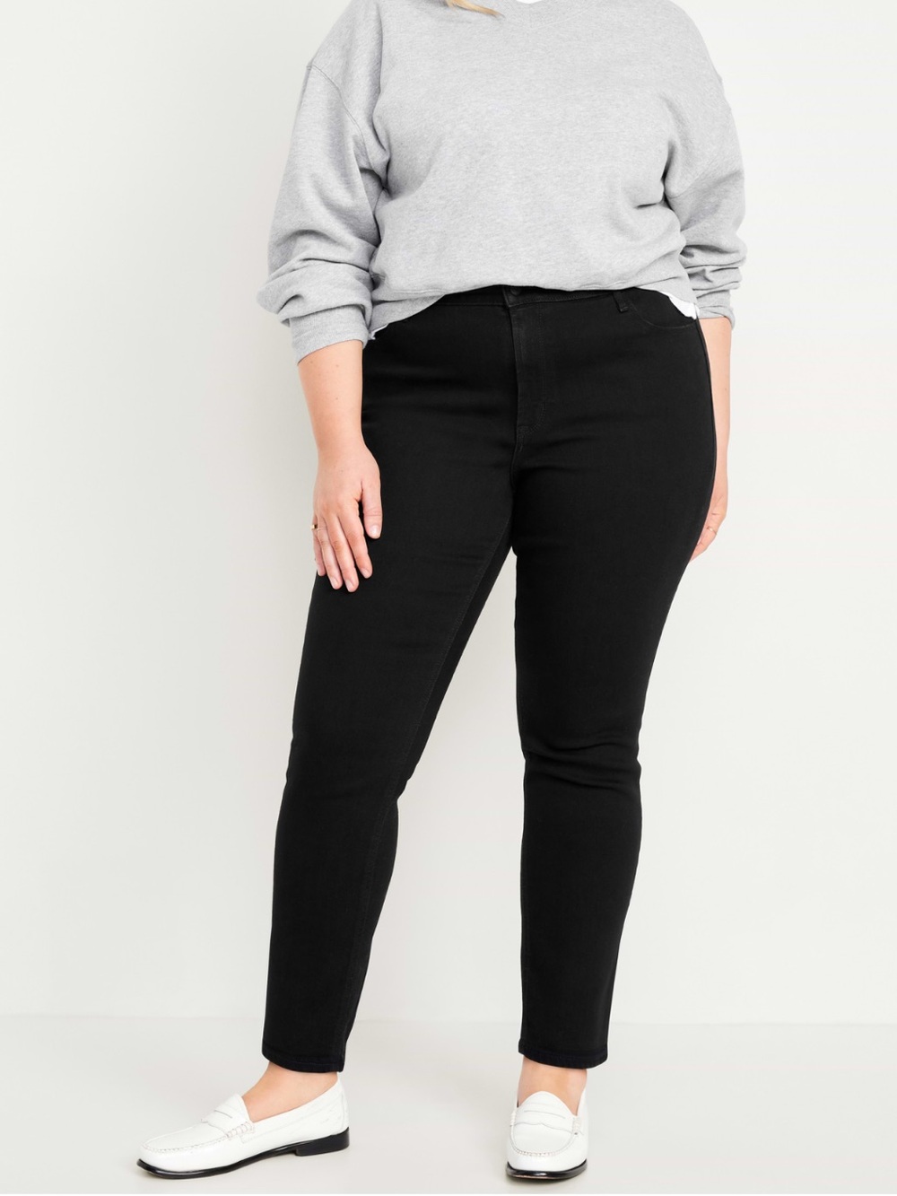 Old Navy Women’s High Rise WOW Straight Ankle Jeans, Size 16 Short, Black - Picture 6 of 10